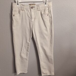 Democracy Cream Raw Edge Cropped Jeans